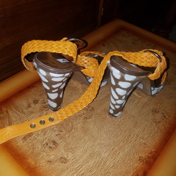 Brian Artwood Ponyhair Ankle Strap Sandals - Picture 2 of 3